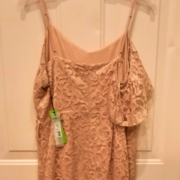 Dress with spaghetti string, lace, mid-calf leg, never worn with tags  attached. - Picture 3 of 4